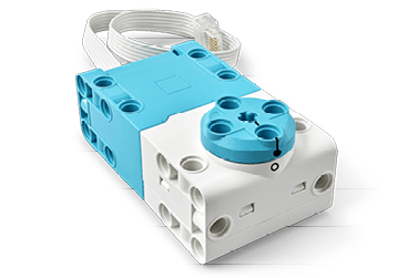 A white and blue object with a blue plug. Description generated by AI